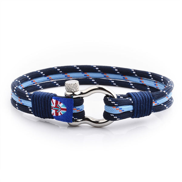 Maritimes nautisches Armband schwarz und rot segeltau schäckel uniqal
