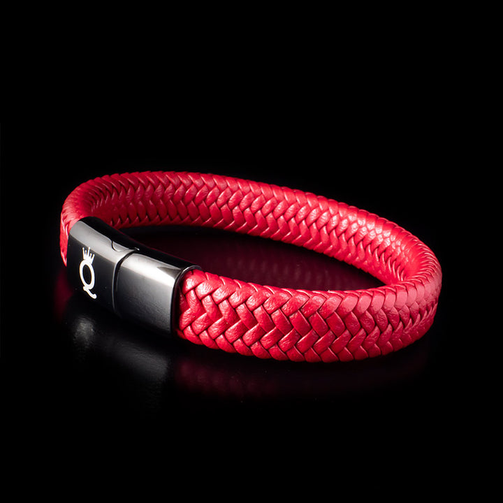 rotes Lederarmband Herren magnet Uniqal