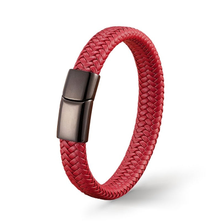rotes Lederarmband Herren magnet Uniqal