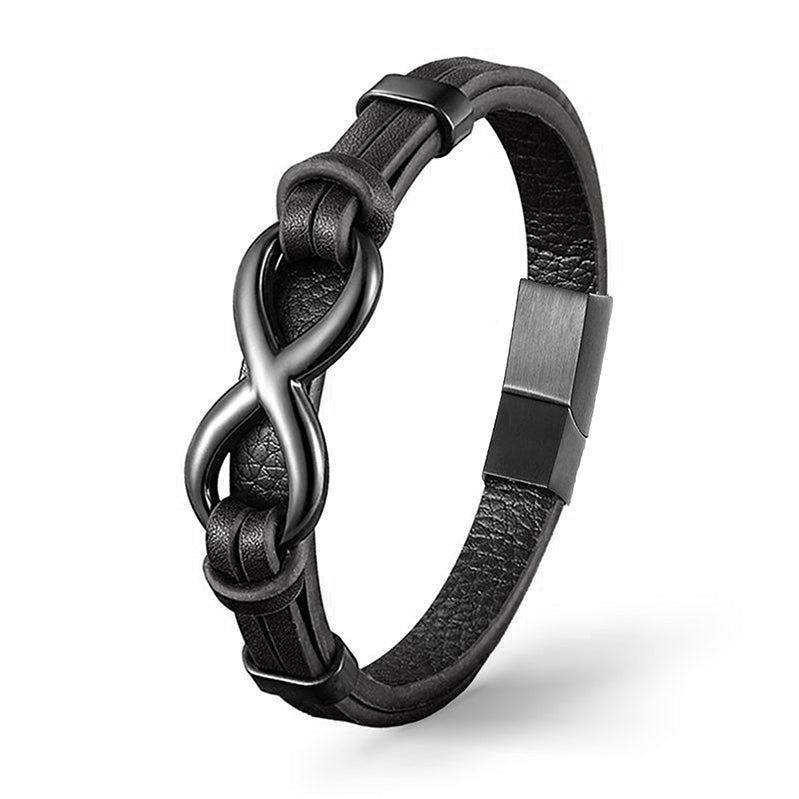 Mens leather infinity bracelet discount