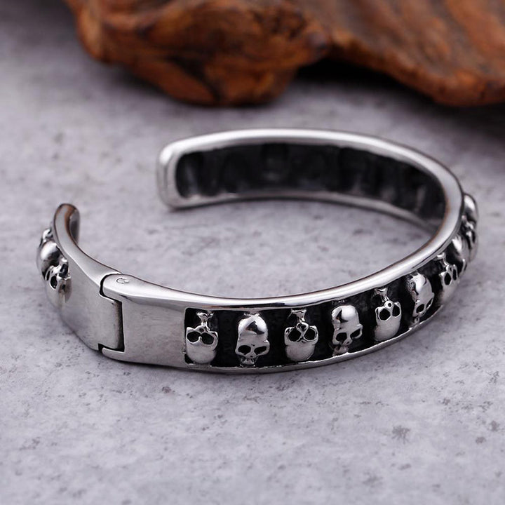 Armreif herren totenkopf chain panzerkette edelstahl bracelet skull