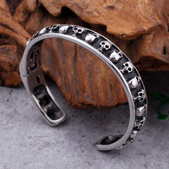 Armreif herren totenkopf chain panzerkette edelstahl bracelet skull