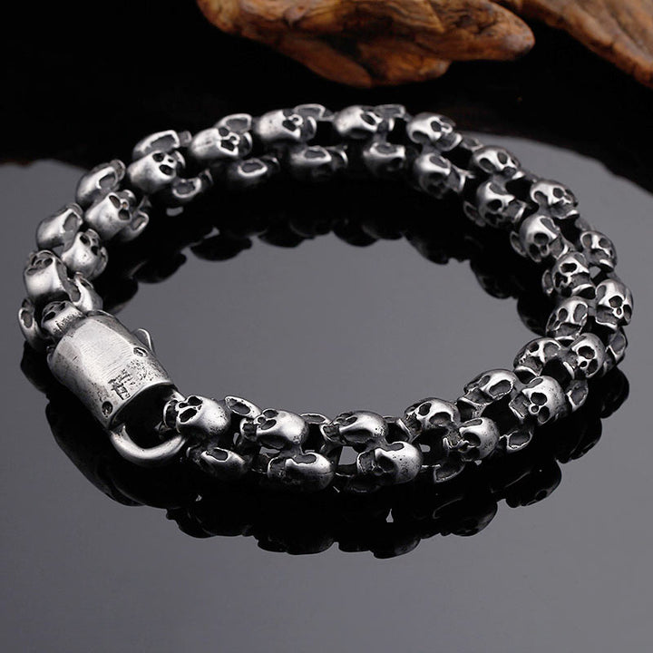 Totenkopf armband chain panzerkette edelstahl bracelet skull
