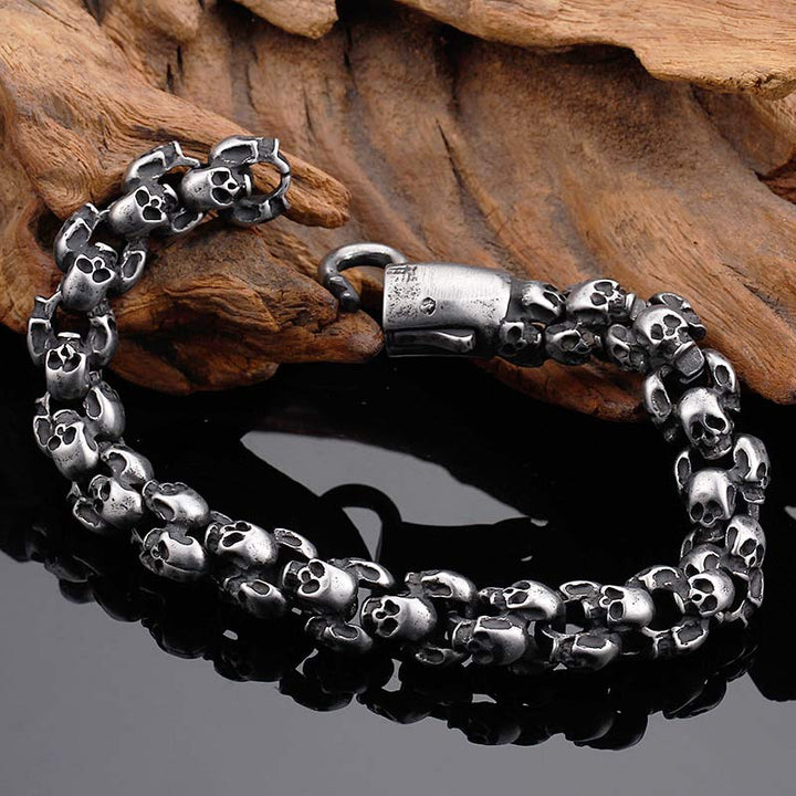 Totenkopf armband chain panzerkette edelstahl bracelet skull